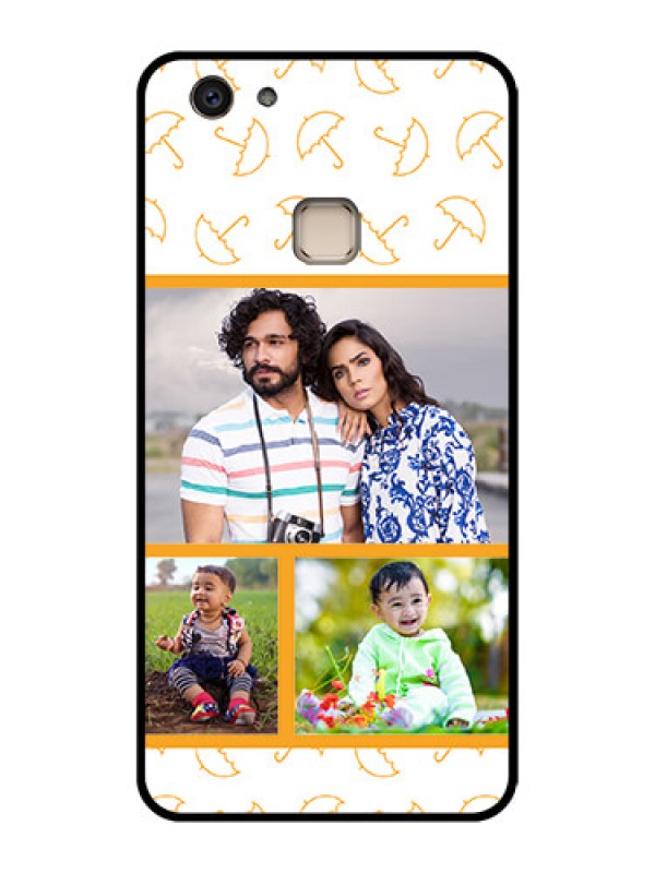 Custom Vivo V7 Plus Custom Glass Phone Case - Yellow Pattern Design