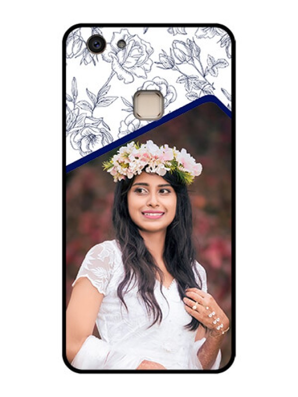 Custom Vivo V7 Plus Custom Glass Phone Case - Classy Floral Design