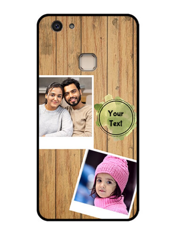 Custom Vivo V7 Plus Custom Glass Phone Case - Wooden Texture Design