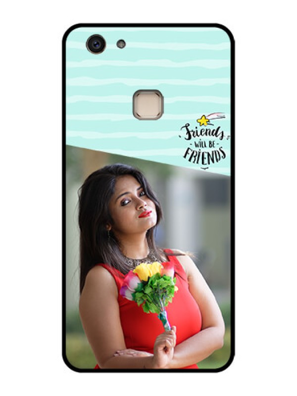 Custom Vivo V7 Plus Custom Glass Phone Case - Friends Picture Icon Design