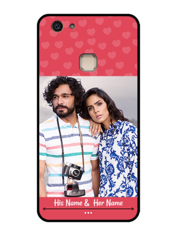 Custom Vivo V7 Plus Custom Glass Phone Case - Simple Love Design