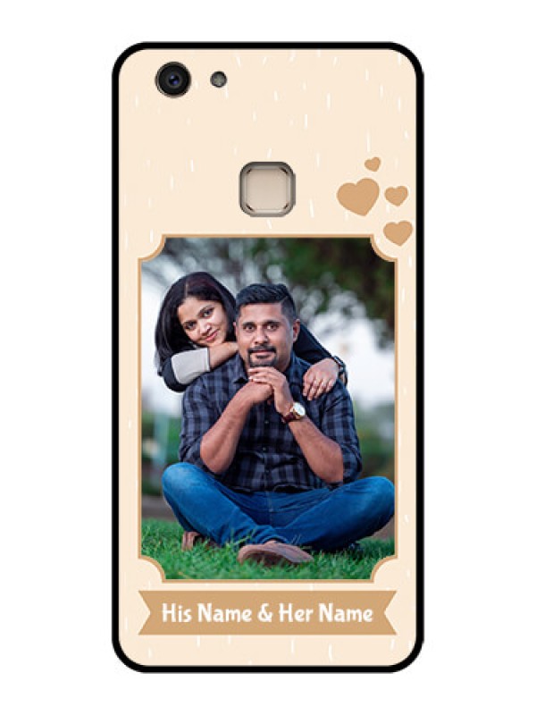 Custom Vivo V7 Plus Custom Glass Phone Case - With Confetti Love Design