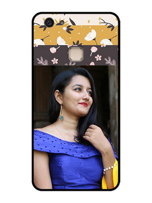 Custom Vivo V7 Plus Custom Glass Phone Case - Stylish Floral Design
