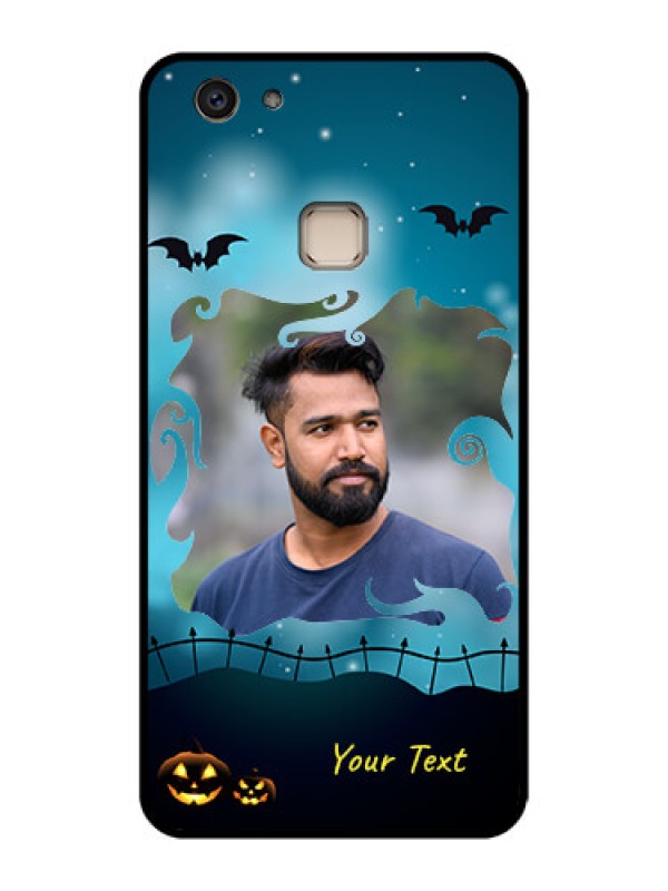 Custom Vivo V7 Plus Custom Glass Phone Case - Halloween Frame Design