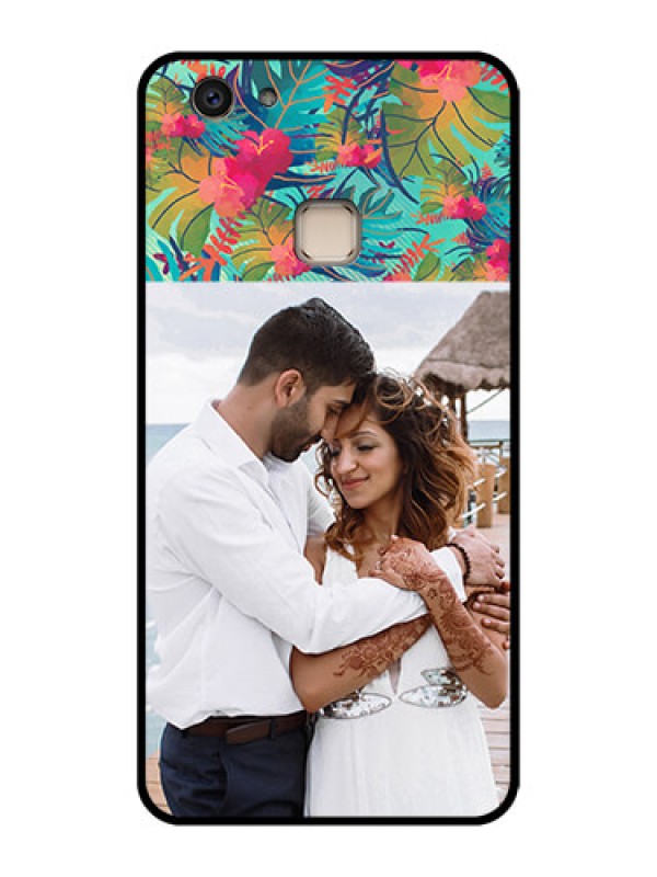 Custom Vivo V7 Plus Custom Glass Phone Case - Watercolor Floral Design