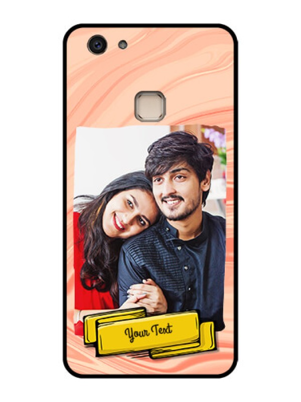 Custom Vivo V7 Plus Custom Glass Phone Case - Marble Texture Design
