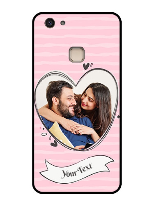 Custom Vivo V7 Plus Custom Glass Phone Case - Vintage Heart Design