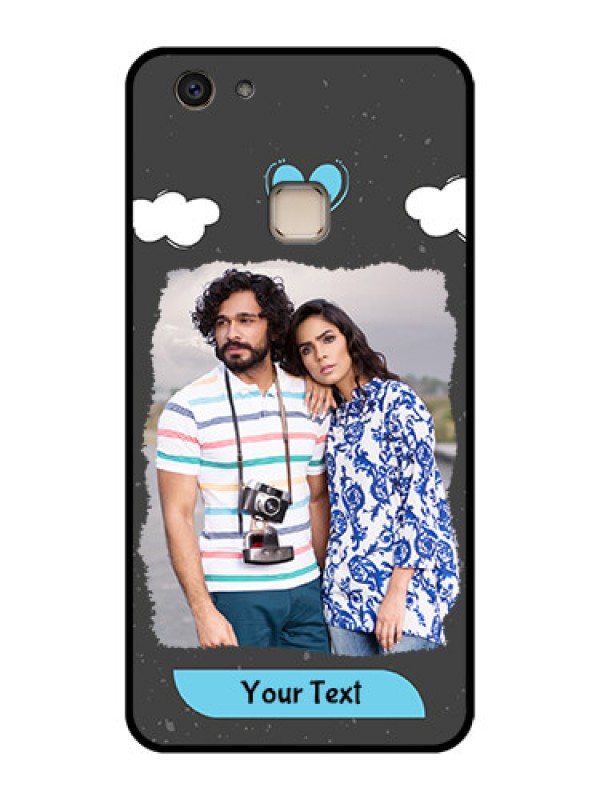 Custom Vivo V7 Plus Custom Glass Phone Case - Splashes With Love Doodles Design