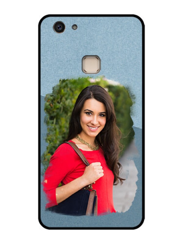 Custom Vivo V7 Plus Custom Glass Phone Case - Grunge Line Art Design