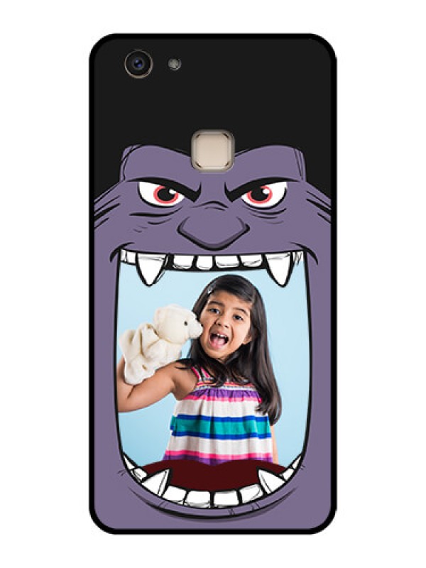 Custom Vivo V7 Plus Custom Glass Phone Case - Angry Monster Design