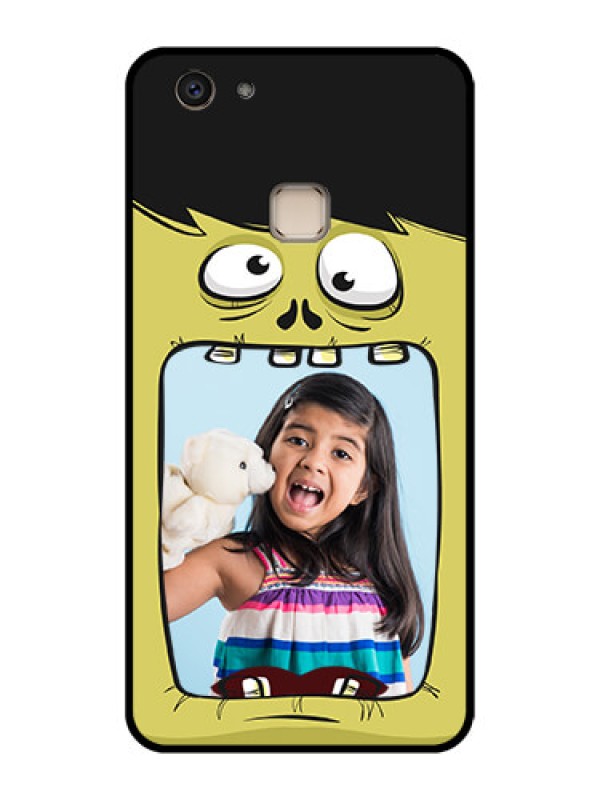 Custom Vivo V7 Plus Custom Glass Phone Case - Cartoon Monster Back Case Design