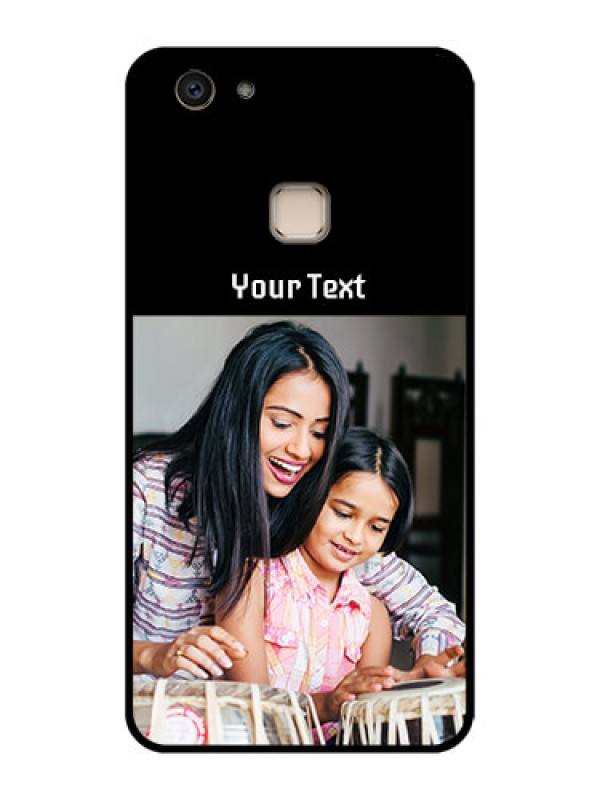 Custom Vivo V7 Plus Custom Glass Phone Case - Photo With Name Design