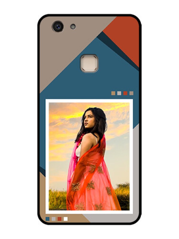 Custom Vivo V7 Plus Custom Glass Phone Case - Retro Color Pallet Design