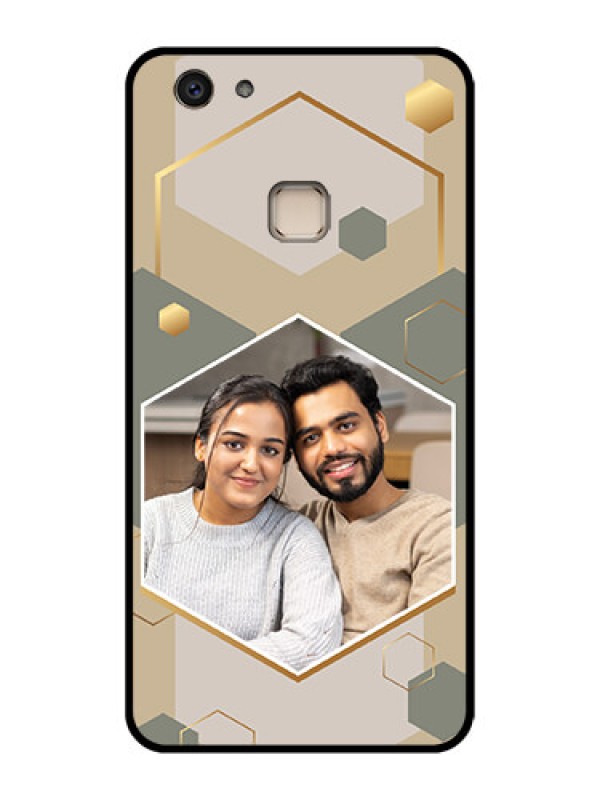 Custom Vivo V7 Plus Custom Glass Phone Case - Stylish Hexagon Pattern Design
