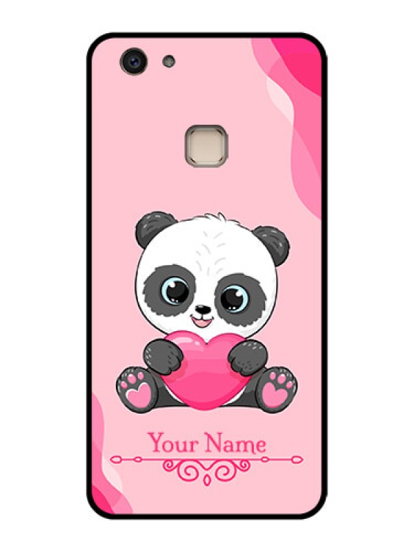 Custom Vivo V7 Plus Custom Glass Phone Case - Cute Panda Design