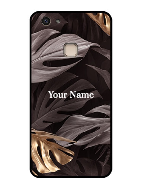 Custom Vivo V7 Plus Custom Glass Phone Case - Wild Leaves Digital Paint Design
