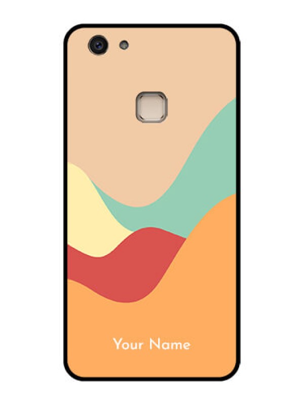 Custom Vivo V7 Plus Custom Glass Phone Case - Ocean Waves Multi - Colour Design