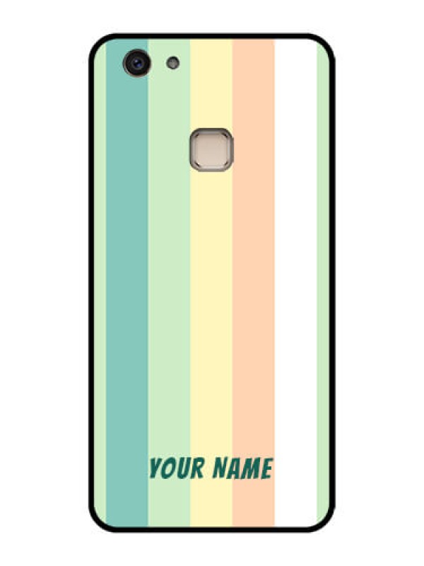 Custom Vivo V7 Plus Custom Glass Phone Case - Multi - Colour Stripes Design