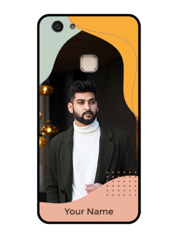 Custom Vivo V7 Plus Custom Glass Phone Case - Tri - Coloured Overlay Design