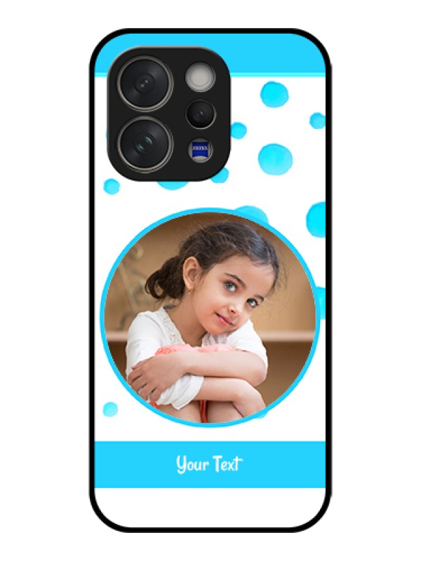 Custom Vivo V70 5G Custom Glass Phone Case - Blue Bubbles Pattern Design
