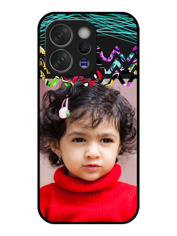 Custom Vivo V70 5G Custom Glass Phone Case - Neon Abstract Design