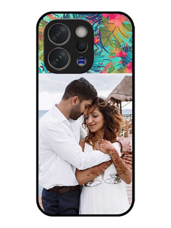 Custom Vivo V70 5G Custom Glass Phone Case - Watercolor Floral Design