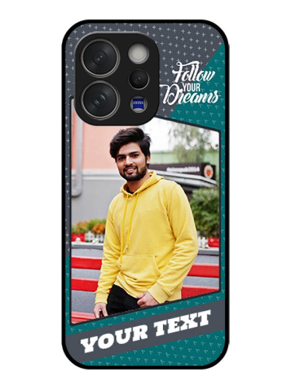 Custom Vivo V70 5G Custom Glass Phone Case - Background Pattern Design With Quote