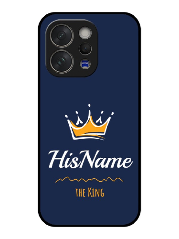 Custom Vivo V70 5G Custom Glass Phone Case - King With Name Design