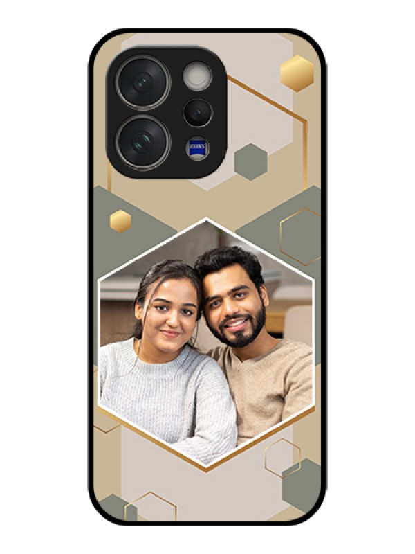 Custom Vivo V70 5G Custom Glass Phone Case - Stylish Hexagon Pattern Design