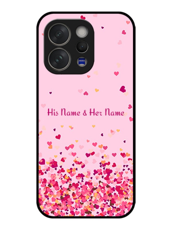 Custom Vivo V70 5G Custom Glass Phone Case - Floating Hearts Design