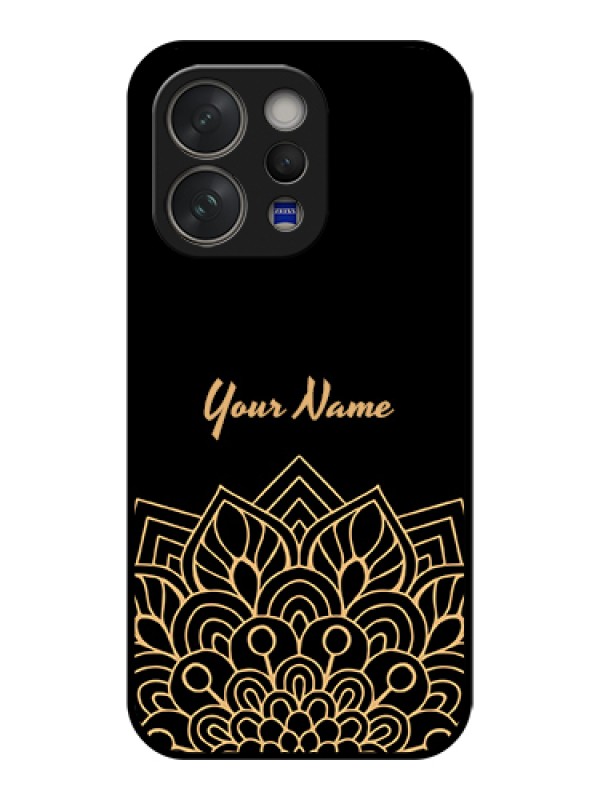 Custom Vivo V70 5G Custom Glass Phone Case - Golden Mandala Design
