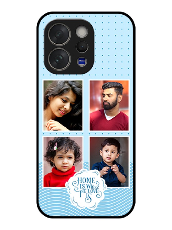 Custom Vivo V70 5G Custom Glass Phone Case - Cute Love Quote With 4 Pic Upload Design