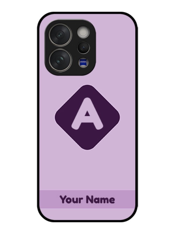 Custom Vivo V70 5G Custom Glass Phone Case - Custom Letter In Curved Badge Design