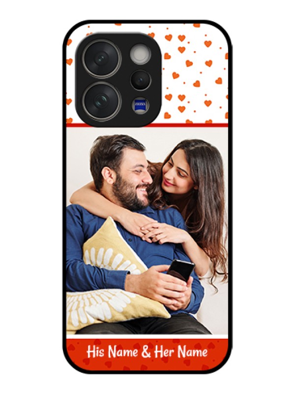 Custom Vivo V70 Elite 5G Custom Glass Phone Case - Orange Love Symbol Design
