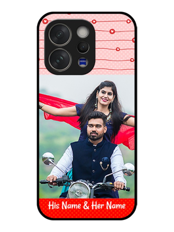 Custom Vivo V70 Elite 5G Custom Glass Phone Case - Red Pattern Case Design