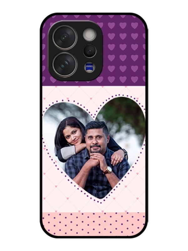 Custom Vivo V70 Elite 5G Custom Glass Phone Case - Violet Love Dots Design