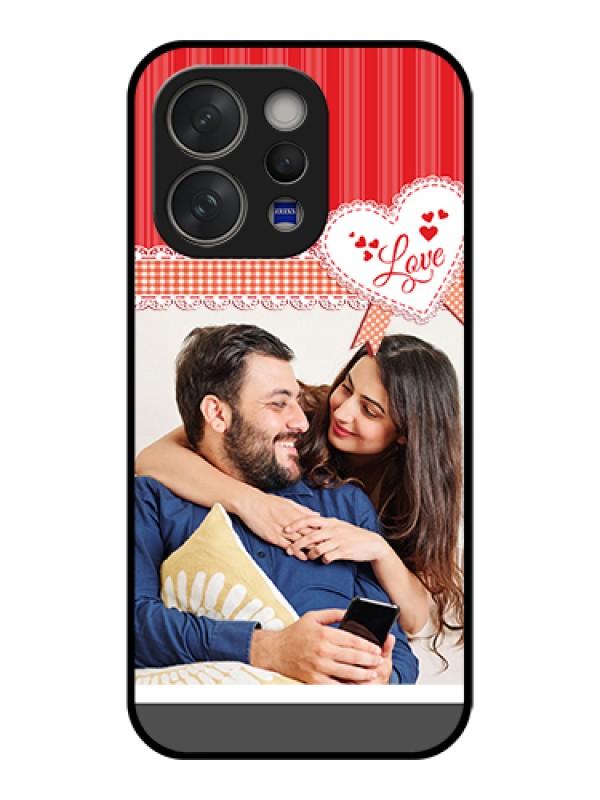 Custom Vivo V70 Elite 5G Custom Glass Phone Case - Red Love Pattern Design