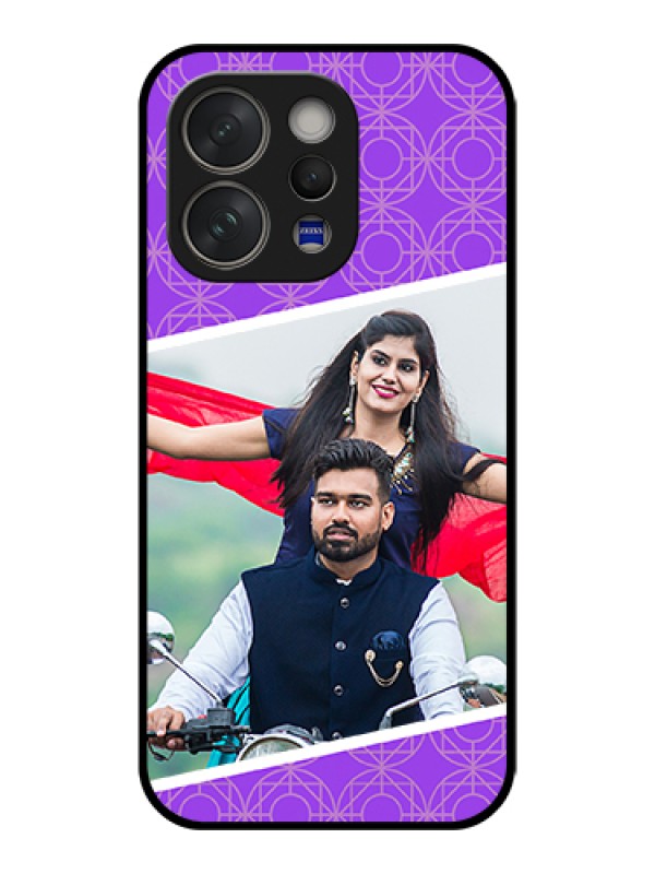 Custom Vivo V70 Elite 5G Custom Glass Phone Case - Violet Color Pattern Design
