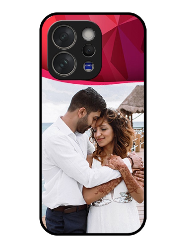 Custom Vivo V70 Elite 5G Custom Glass Phone Case - Red Abstract Design