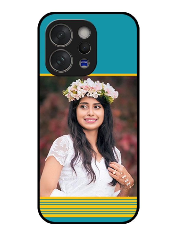 Custom Vivo V70 Elite 5G Custom Glass Phone Case - Yellow & Blue Design