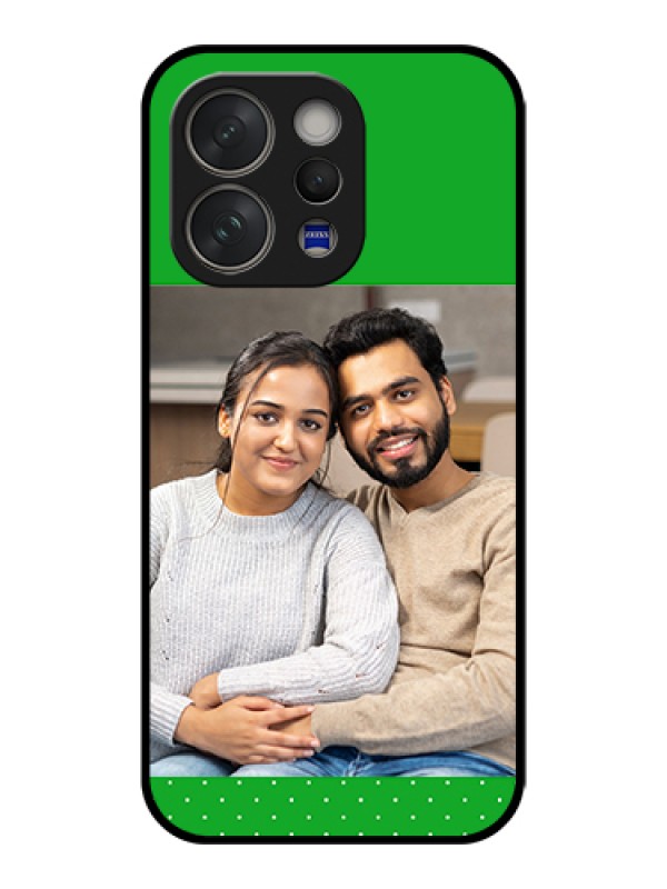 Custom Vivo V70 Elite 5G Custom Glass Phone Case - Green Pattern Design