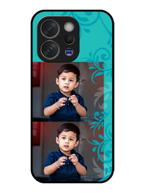 Custom Vivo V70 Elite 5G Custom Glass Phone Case - With Photo And Green Floral Design