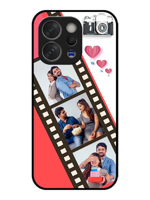 Custom Vivo V70 Elite 5G Custom Glass Phone Case - 3 Image Holder With Film Reel