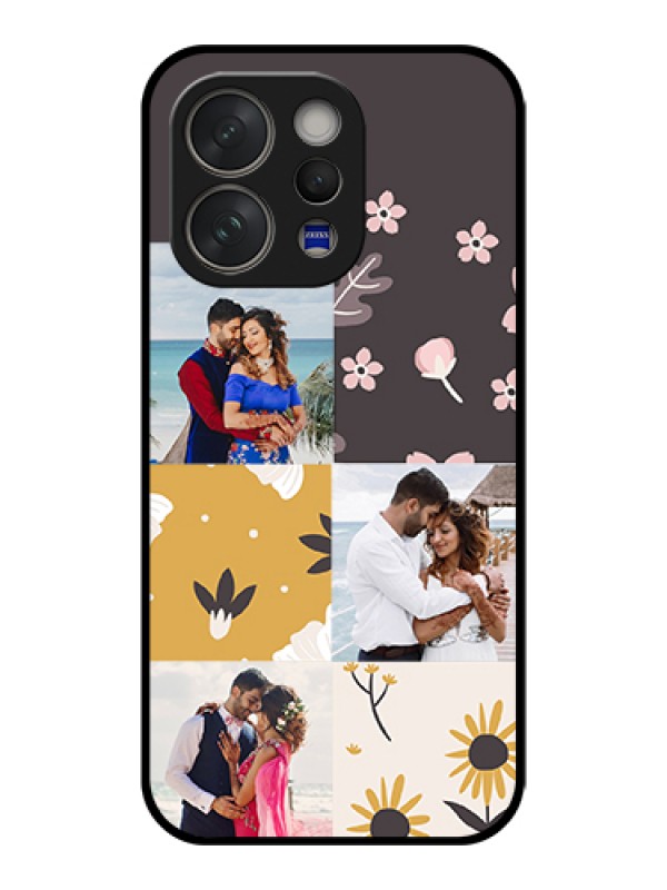 Custom Vivo V70 Elite 5G Custom Glass Phone Case - 3 Images With Floral Design