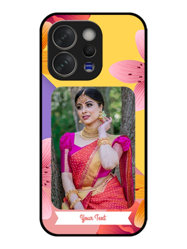 Custom Vivo V70 Elite 5G Custom Glass Phone Case - 3 Image With Vintage Floral Design
