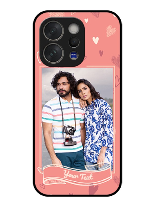 Custom Vivo V70 Elite 5G Custom Glass Phone Case - Love Doodle Art Design