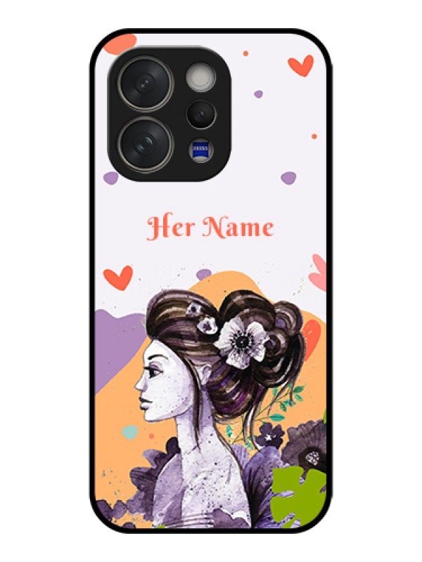 Custom Vivo V70 Elite 5G Custom Glass Phone Case - Woman And Nature Design