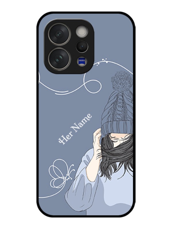 Custom Vivo V70 Elite 5G Custom Glass Phone Case - Girl In Winter Outfit Design