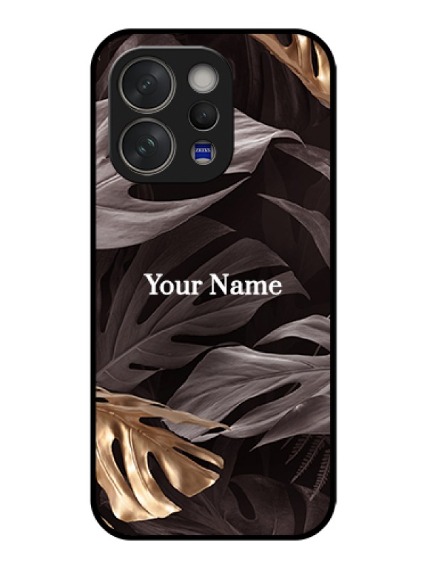 Custom Vivo V70 Elite 5G Custom Glass Phone Case - Wild Leaves Digital Paint Design