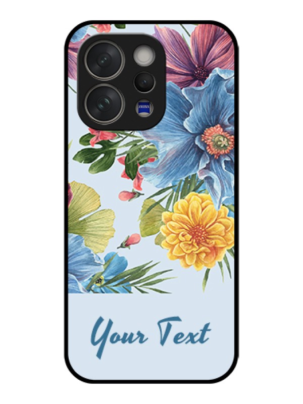 Custom Vivo V70 Elite 5G Custom Glass Phone Case - Stunning Watercolored Flowers Painting Design